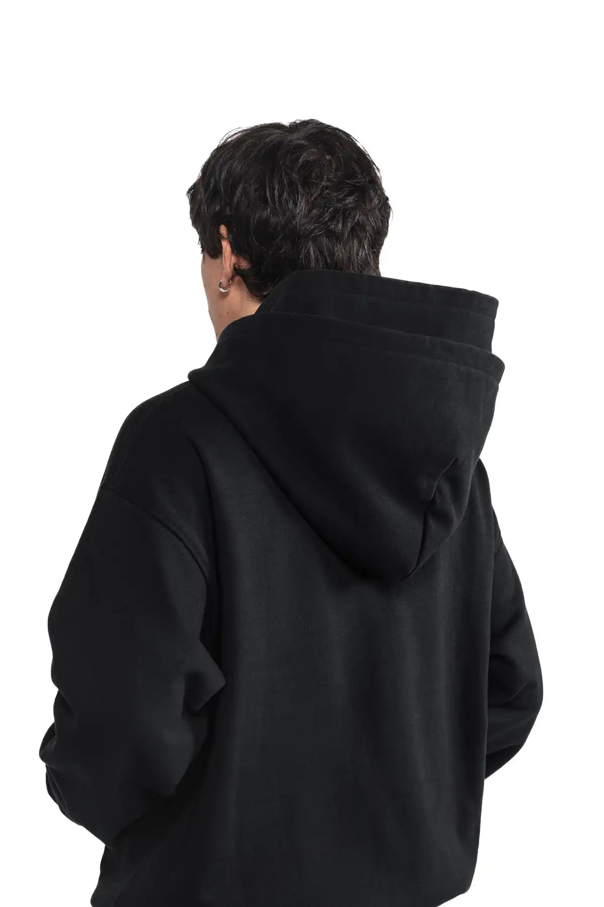 Oversize Hoodie mit doppelten Bündchen, leicht cropped
