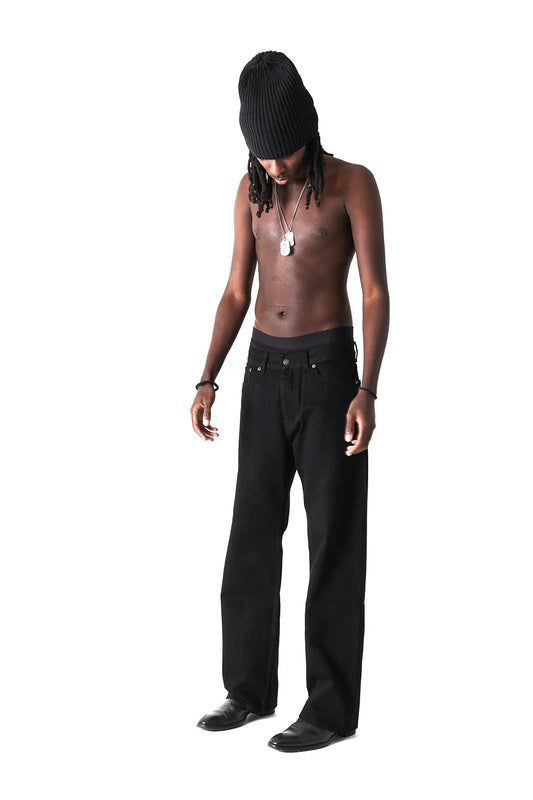 BLACK SELVEDGE ZIPPER DENIM