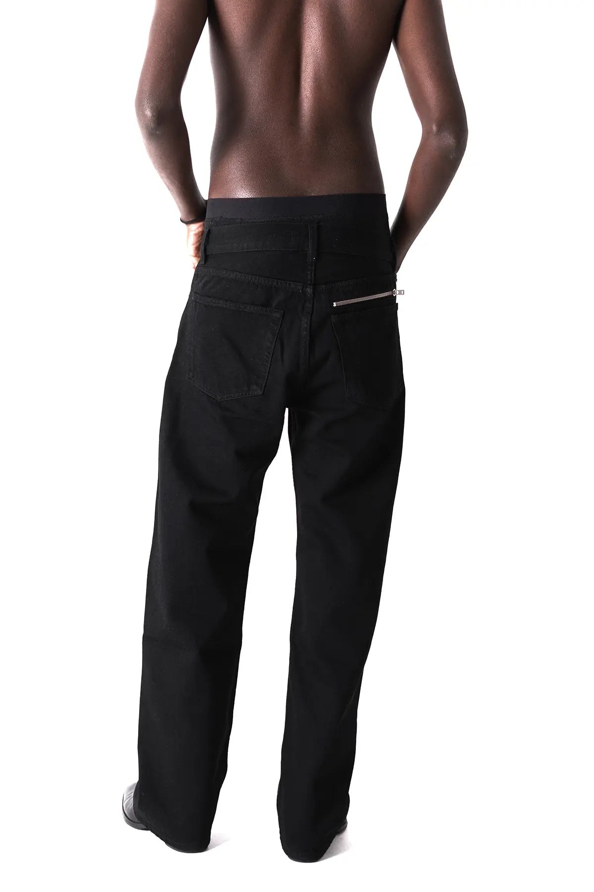BLACK SELVEDGE ZIPPER DENIM