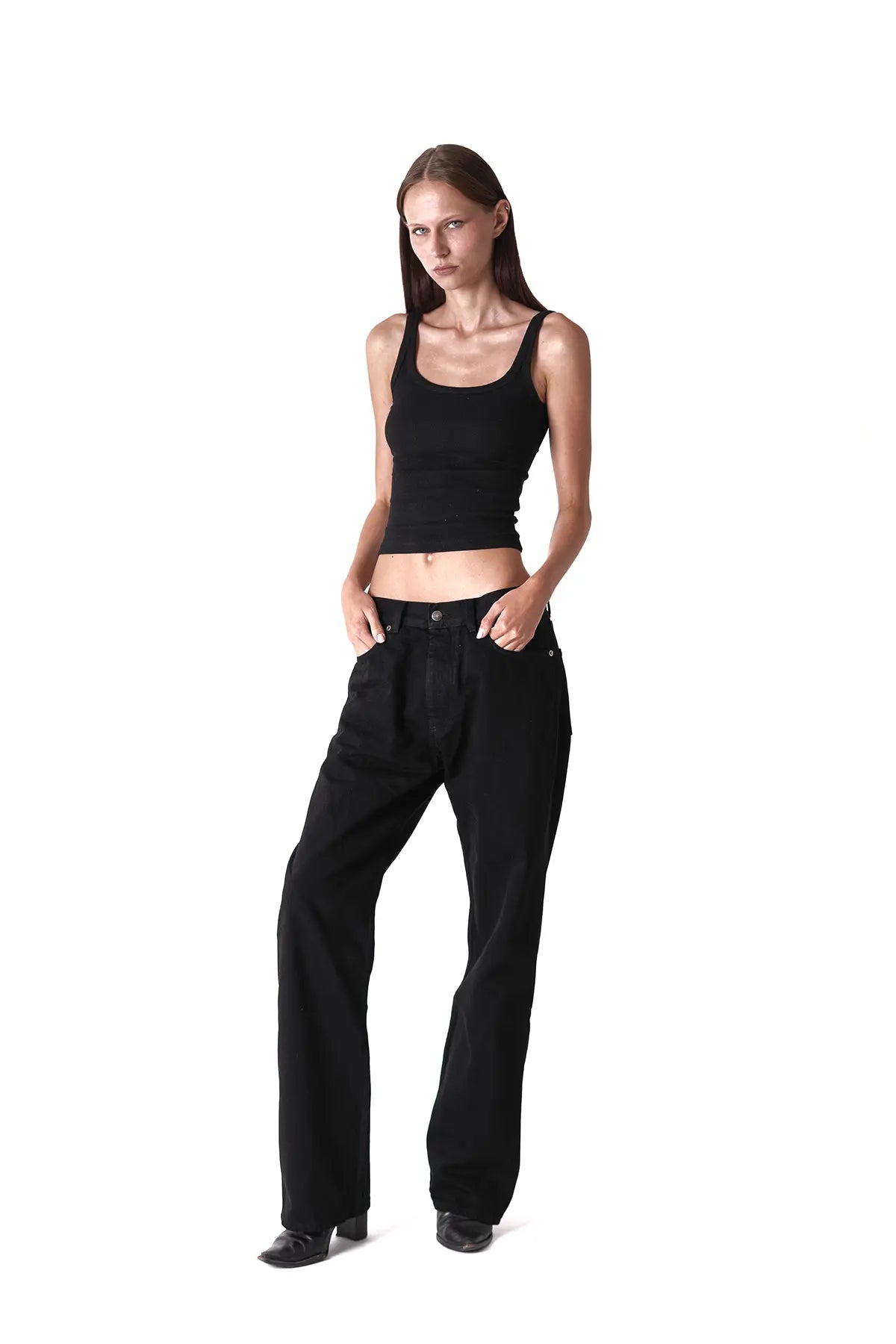 BLACK SELVEDGE ZIPPER DENIM